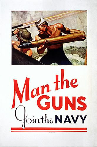 Navy_Man the Guns Recruitment Poster